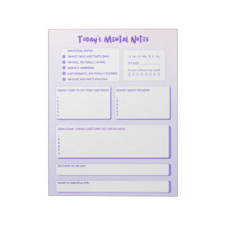Today's Mental Notes Notepad Anteckningsblock