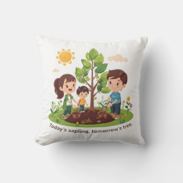 Today's Sapling Tomorrow's Tree Family Earth Day Kudde