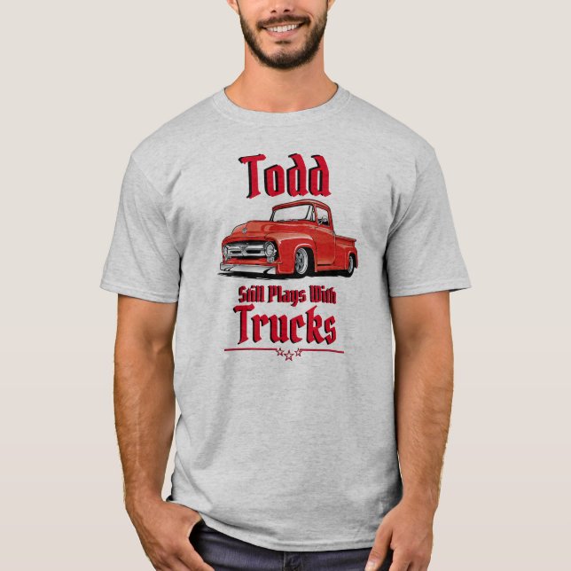 Todd Leker Fortfarande Med Lastbilar T-Shirt (Framsida)