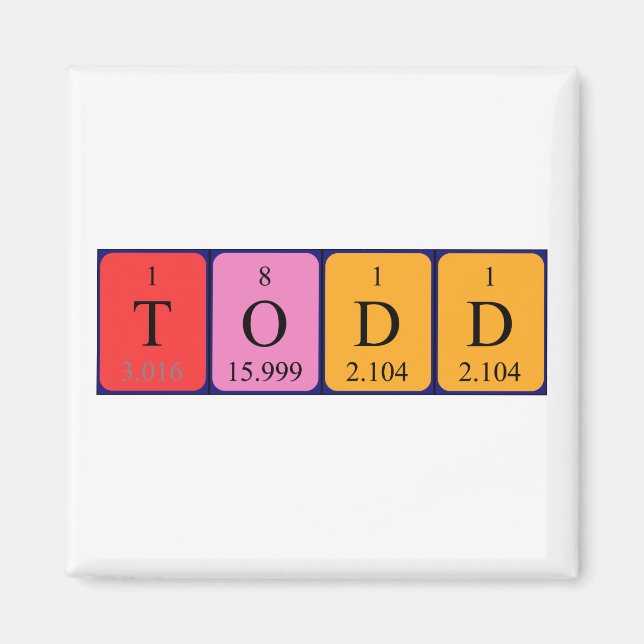 Todd Periodisk magnet bord namn (Framsidan)