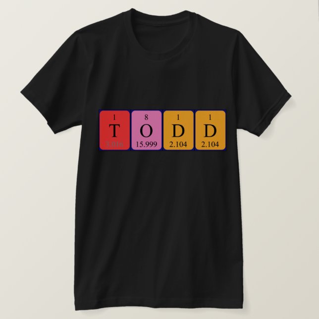 Todd Periodisk skjorta bord namn T-shirt (Design framsida)