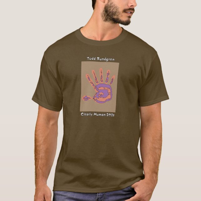 Todd Rundgren är klart Human Hand Brown T Shirt (Framsida)
