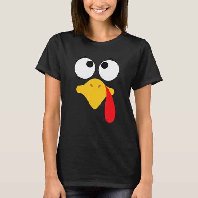 Toddler Boy Girl Turkey Face Costume Happy Thanksg T Shirt (Framsida)