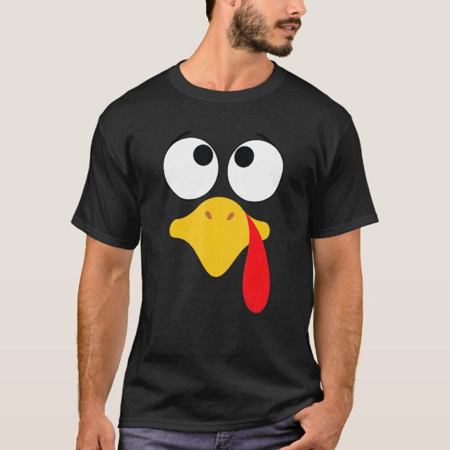 Toddler Boy Girl Turkey Face Costume Happy Thanksg T Shirt (Framsida)