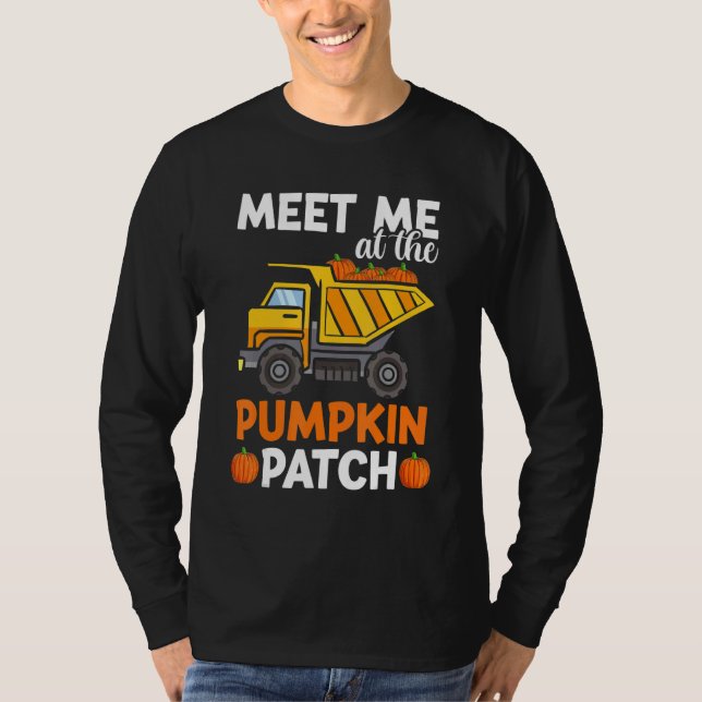 Toddler Boys Thanksgiving  Pumpkin Patch Truck Kid T Shirt (Framsida)