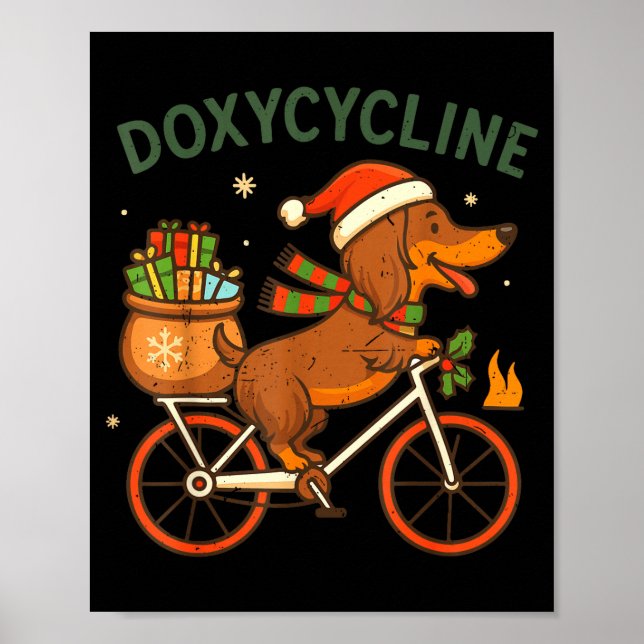 Toddler Doxycycline Long Hair Dachshund Christmas  Poster (Framsidan)