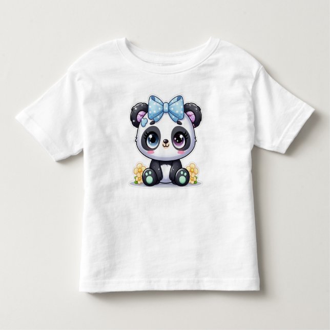 👕🧒Toddler Fine Jersey panda baby T-Shirt (Framsida)