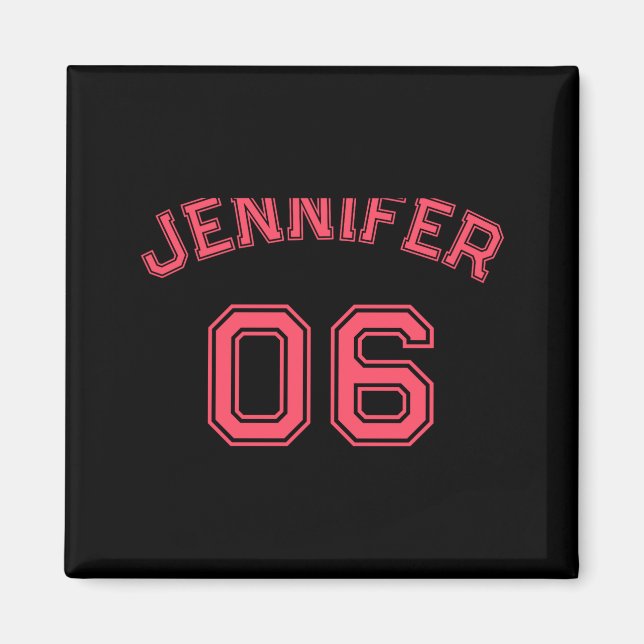 Toddler Girl Nk Name Jersey Number Srts Cotton Tod Magnet (Framsidan)