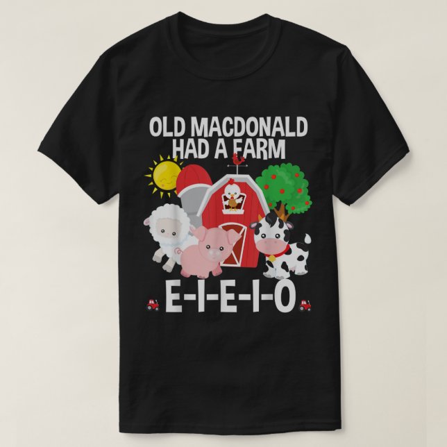 Toddler Kids Old MacDonald Had a Farm EIEIO Nurser T Shirt (Design framsida)