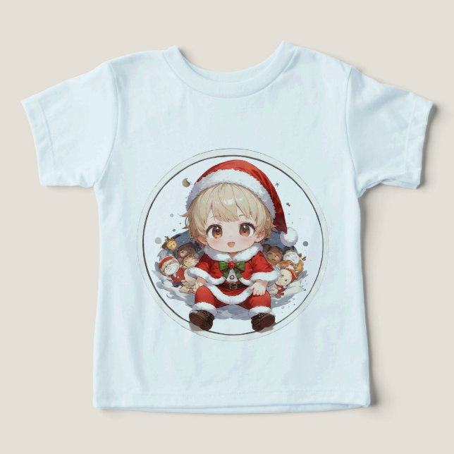 Toddler Santa Tri-Blend Christmas T-Shirt Premium  (Design Framsida)