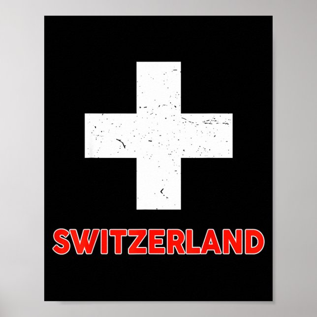 Toddler Swiss-shirt Switzerland Flag Baby Kids Boy Poster (Framsidan)