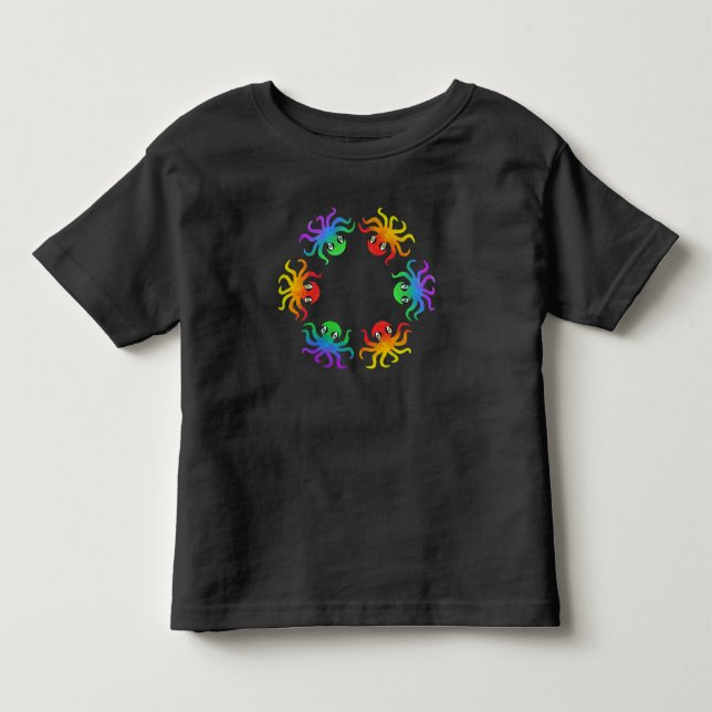 Toddler T-Shirt - Gradient bläckfisk (levande) (Framsida)