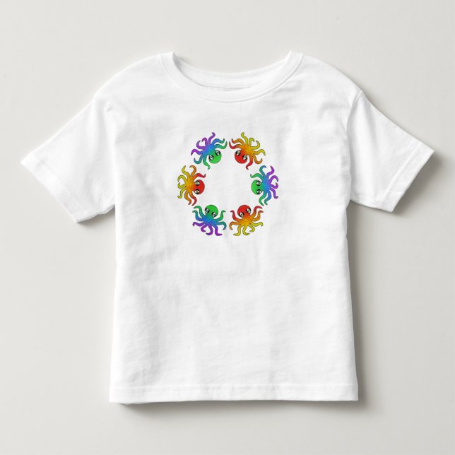 Toddler T-Shirt - Gradient bläckfisk (vit) (Framsida)