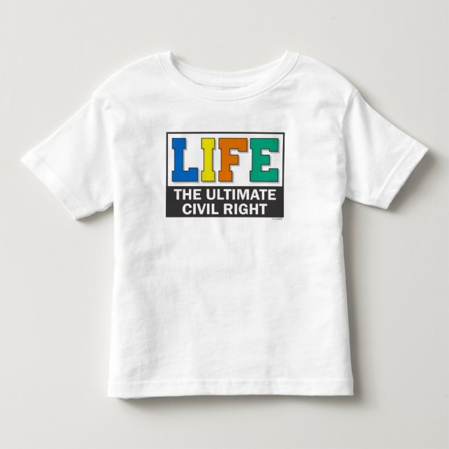 Toddler t-shirt with a pro-life message. (Framsida)