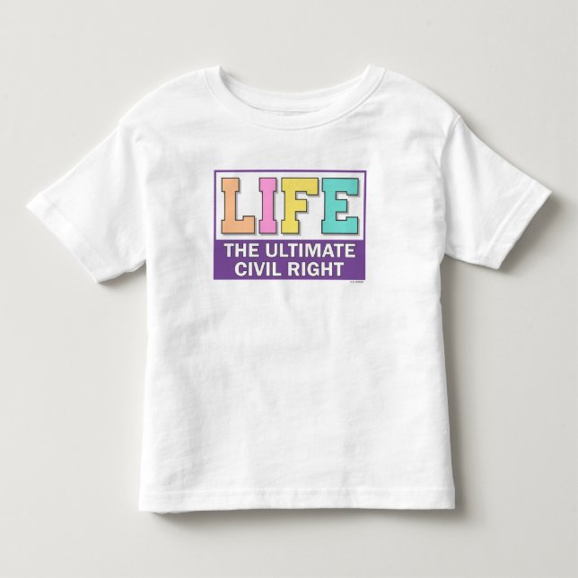 Toddler t-shirt with a pro-life message. (Framsida)