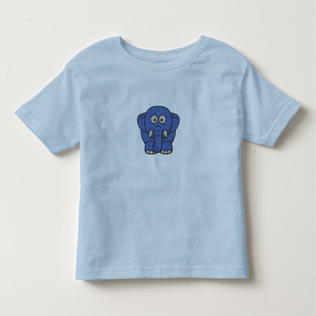 Toddler Tshirt, blå shirt, djurskjorta T Shirt (Framsida)