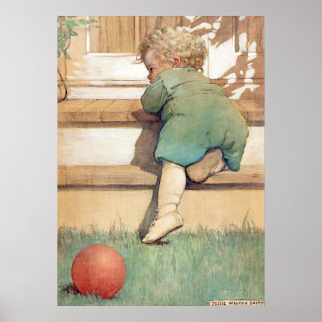 Toddling Pojke av Jessie Willcox Smith Poster (Framsidan)