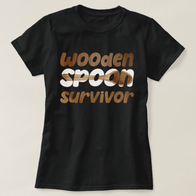 Toden Spoon Survivor Funny Italienska Roligten Exp T Shirt (Design framsida)
