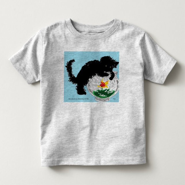 Todlers T-Shirt Cat wihin Fish Bowl (Framsida)