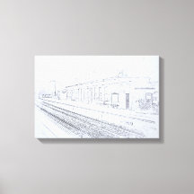 Todmorden järnvägsstation Skiss, Vintage stil