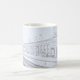 Todmorden järnvägsstation Skiss, Vintage stil Kaffemugg