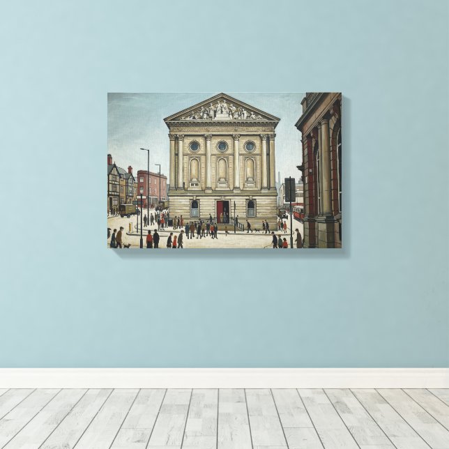 Todmorden Town Hall i Lowry-stil Canvastryck (Insitu (trägolv))