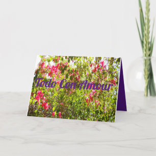 Todo Con Kärlek rosa Blommor blommigt Design löv Kort