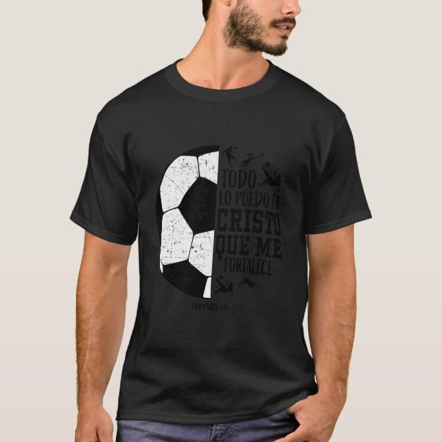 Todo Lo Puedo en Cristo Que Me Fortalece OcWo T Shirt (Framsida)