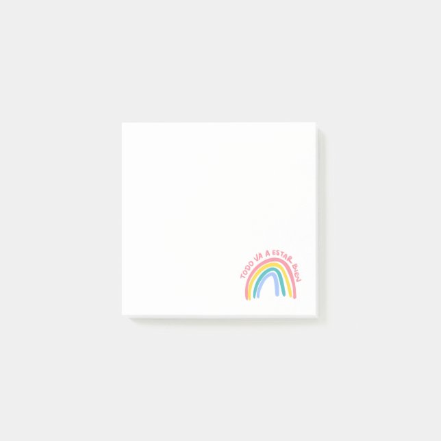 Todo Va a Estar Bien Rainbow Post-it Notes Block (Framsida)