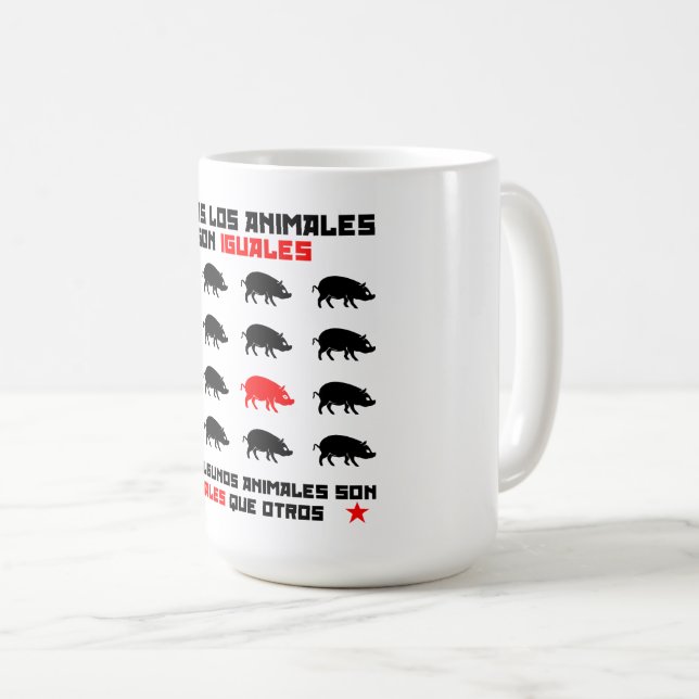 Todos los animales son iguales 2 kaffemugg (Framsida höger)