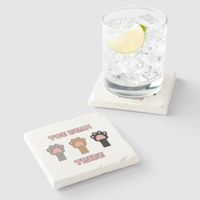 Toe Bean Tribe Cute Cat Paws Pink Letters Stenunderlägg (Sidan)