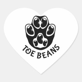 Toe Beans - Black Beans Hjärtformat Klistermärke