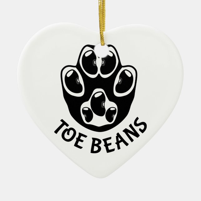 Toe Beans - Black Beans Julgransprydnad Keramik (Framsidan)