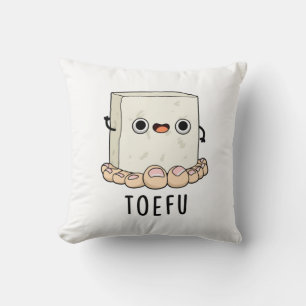 Toe-fu Funny Tofu Pun Kudde