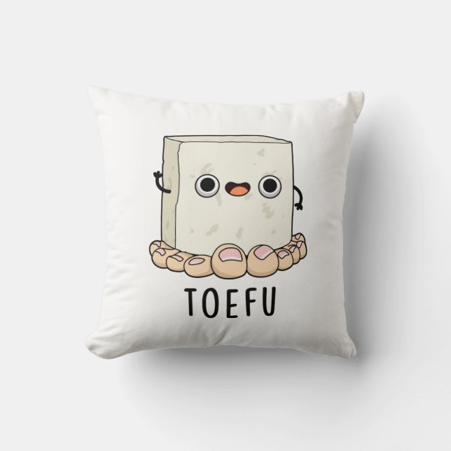 Toe-fu Funny Tofu Pun Kudde (Framsida)