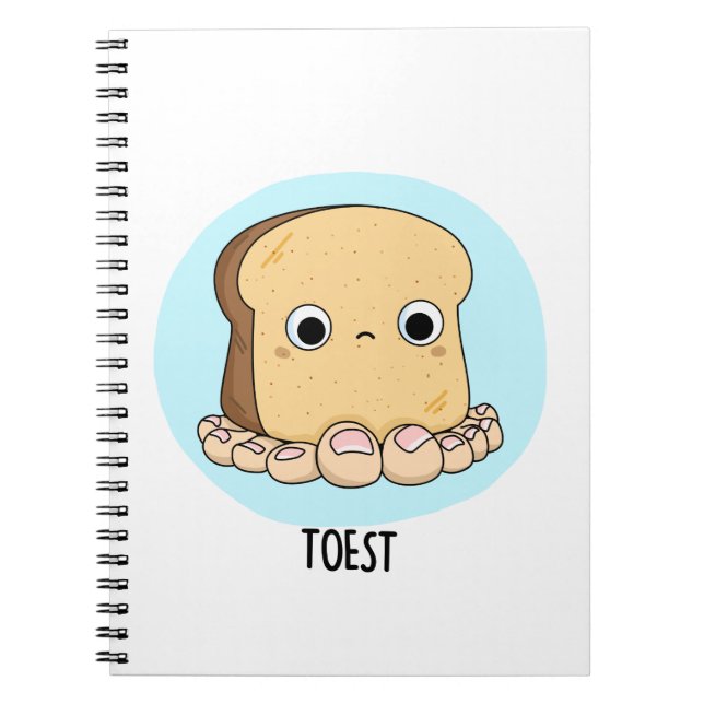Toest Funny Toast med Toes Pun Anteckningsbok (Framsidan)