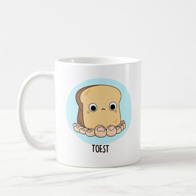 Toest Funny Toast with Toes Pun Kaffemugg (Vänster)