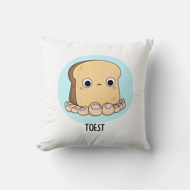 Toest Funny Toast with Toes Pun Kudde (Framsida)