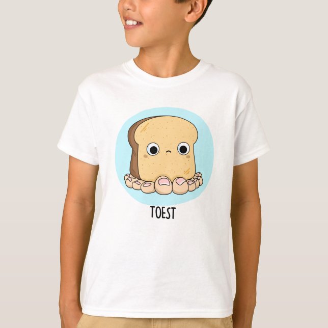 Toest Funny Toast with Toes Pun T Shirt (Framsida)