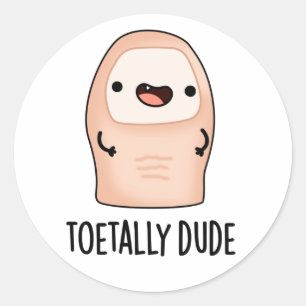 Toetally Boy Funny Big Toe Pun Runt Klistermärke
