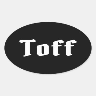 Toff Oval Sticker Ovalt Klistermärke