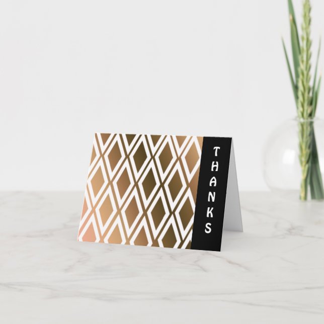 Toffee Brown och White Diamond Tack Kort (Framsida)