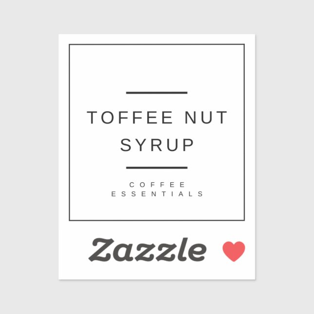 Toffee Nöt Syrup Sticker Klistermärken (Ark)
