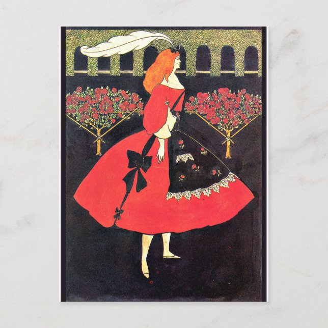 Tofflorna Cinderella av Audrey Beardsley Vykort (Framsida)