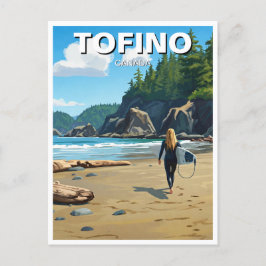Tofino Canada Surfer på Beach Travel Vykort