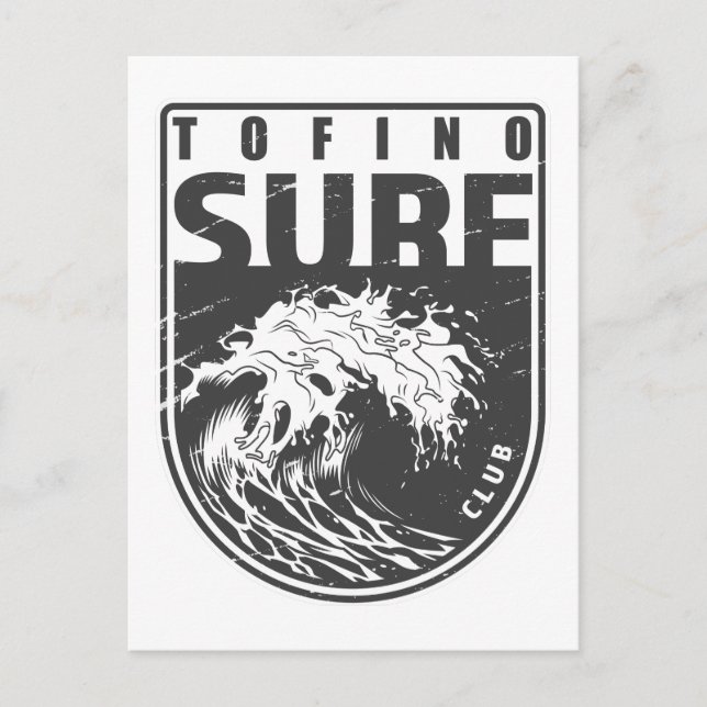 Tofino Surfa Klubb Canada Emblem Vykort (Framsida)