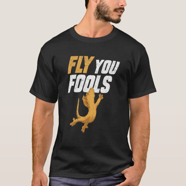 Tofsödla Flyga Er Dummingar Ögonfransödla Herpetol T Shirt (Framsida)