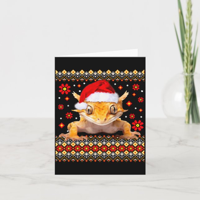 Tofsödla ful jultröja  kort (Framsida)