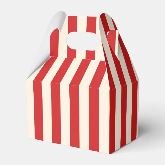 Tofu Cream Postbox Röda Ränder Presentaskar (Framsidan Sidan)