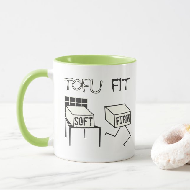 Tofu Fit Funny Running Tofu Soy Tema Mugg (Med munk)